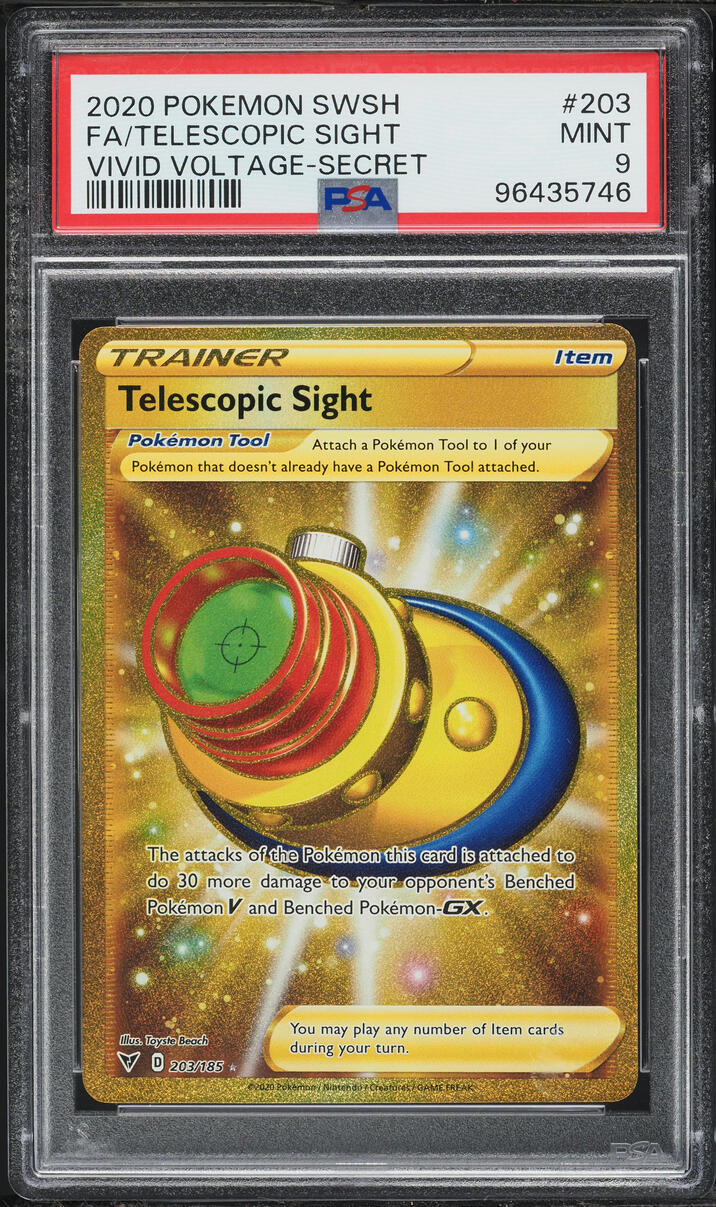 2020 Pokemon Sword & Shield Vivid Voltage Full Art Telescopic Sight #203 PSA 9 MINT