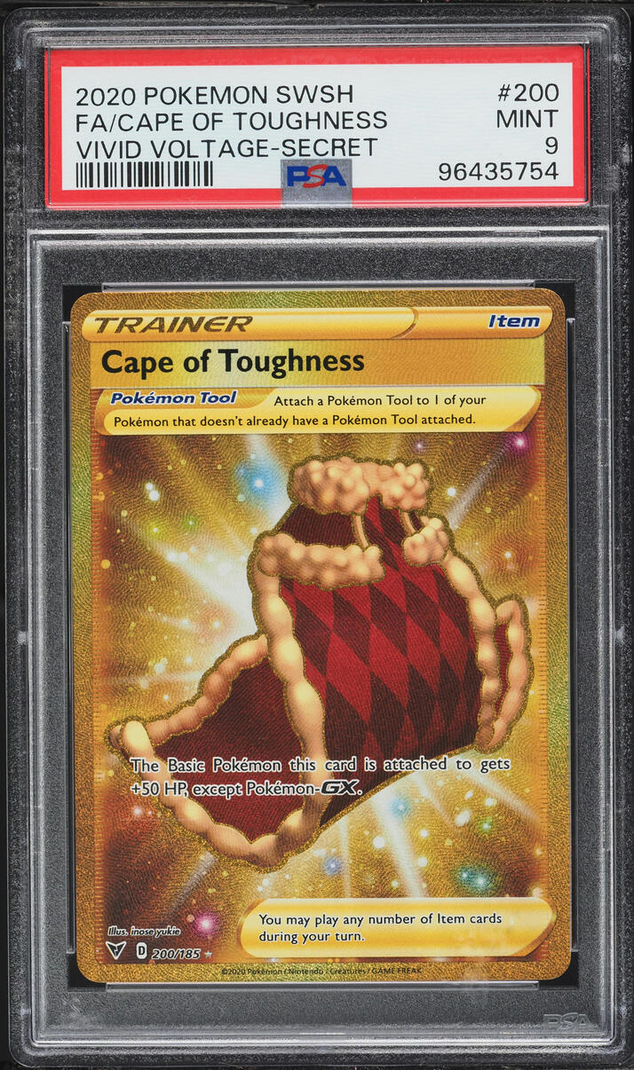 2020 Pokemon Sword & Shield Vivid Voltage Full Art Cape Of Toughness #200 PSA 9 MINT