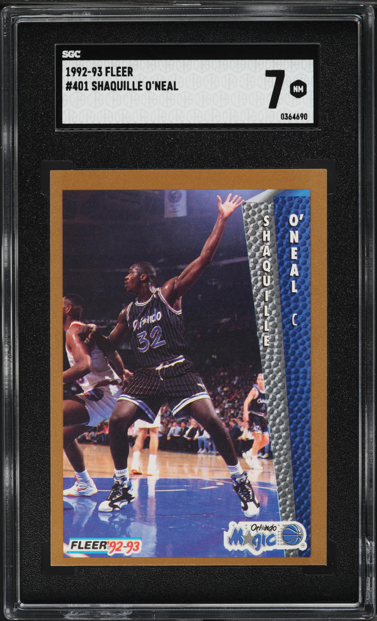 1992 Fleer Basketball Shaquille O'Neal ROOKIE #401 SGC 7 NRMT
