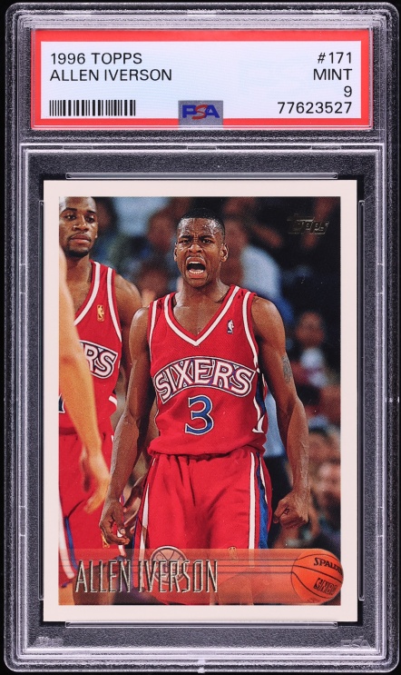 1996 Topps Basketball Allen Iverson ROOKIE #171 PSA 9 MINT