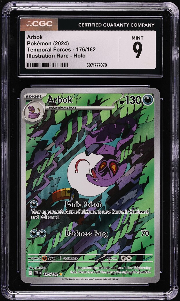 2024 Pokemon Scarlet & Violet Temporal Forces IR Arbok #176 CGC 9 MINT