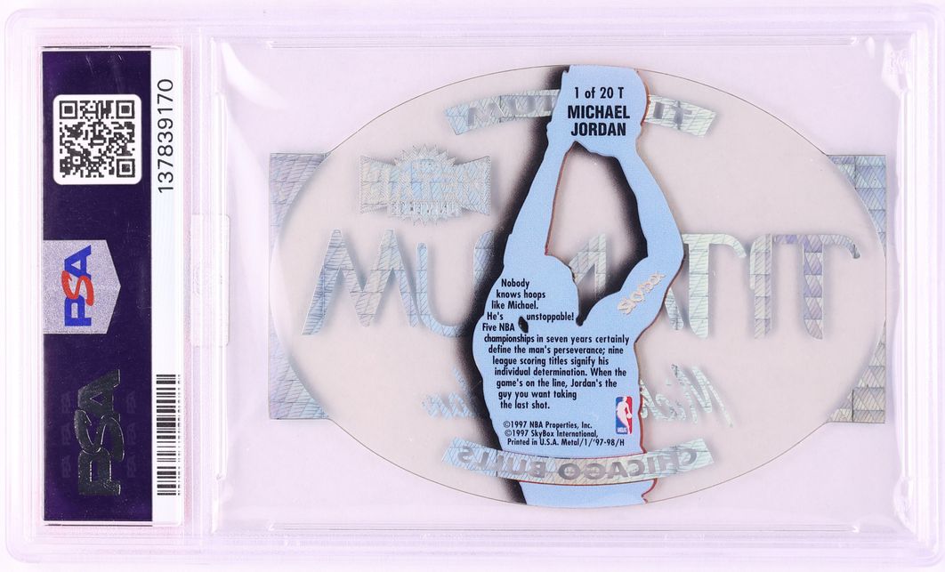 1997 Metal Universe Titanium Die-Cut Michael Jordan #1 MBA PSA 9 MINT