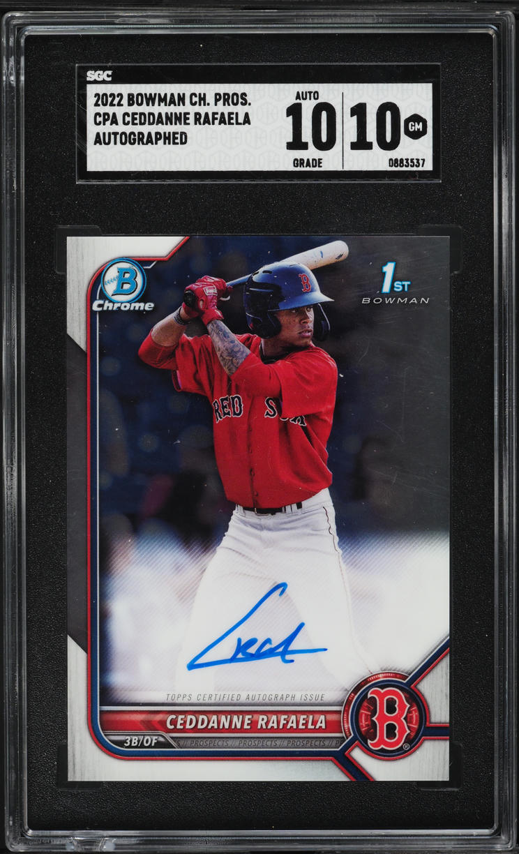 2022 Bowman Chrome Ceddanne Rafaela PROSPECT AUTO #CPA-CRL SGC 10 GEM MINT