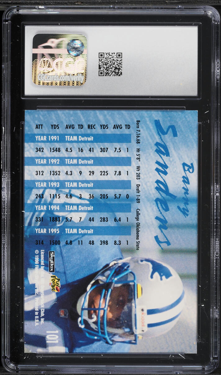 1996 Skybox Impact Rookies Barry Sanders #101 CGC 9 MINT