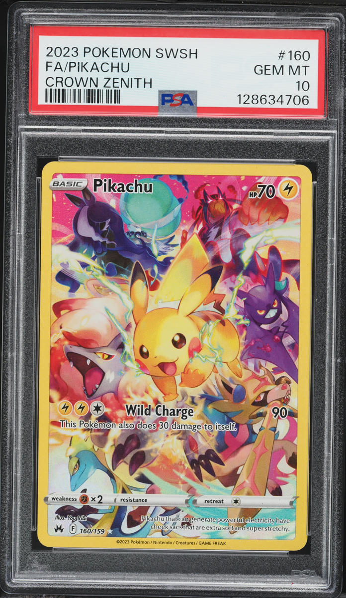 2023 Pokemon Sword & Shield Crown Zenith Full Art Pikachu #160 PSA 10 GEM MINT