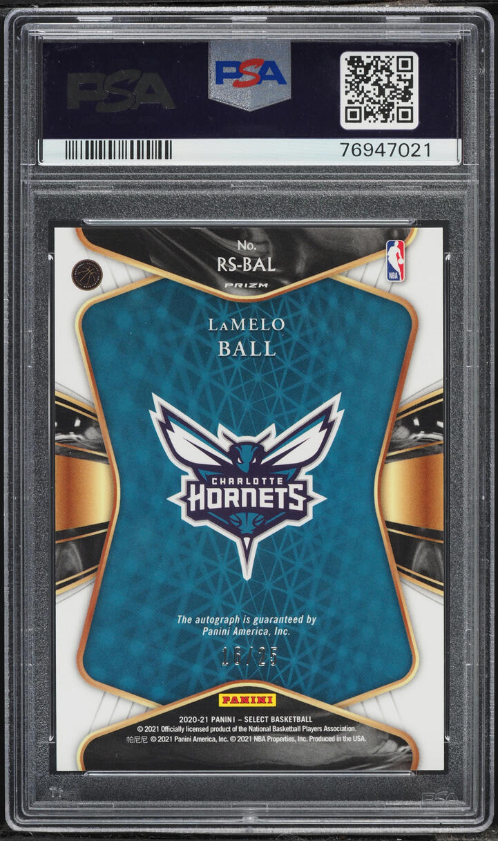 2020 Select Tie-Dye Prizm LaMelo Ball ROOKIE AUTO DNA 10 /25 #RS-BAL PSA 10 GEM MINT