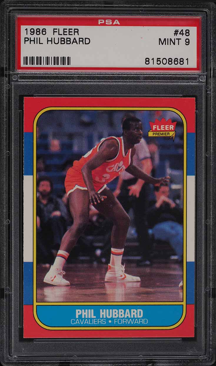 1986 Fleer Basketball Phil Hubbard #48 PSA 9 MINT