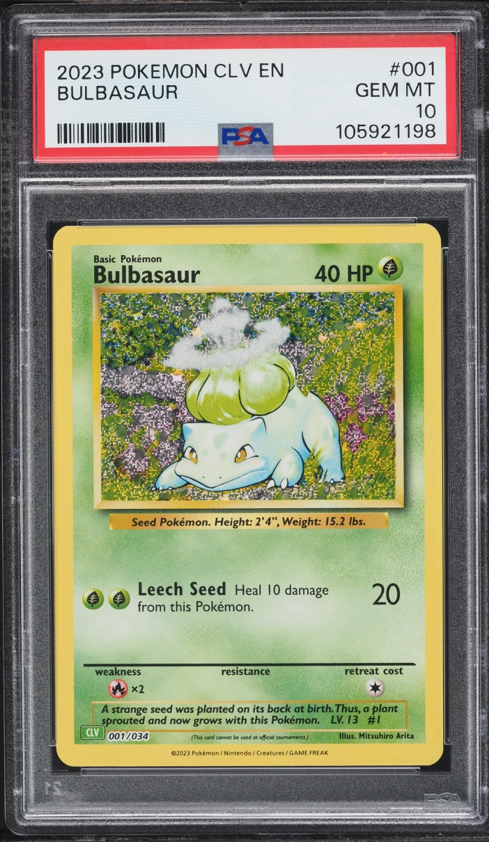 2023 Pokemon Scarlet & Violet TCG Classic Collection Holo Bulbasaur #1 PSA 10 GEM MINT