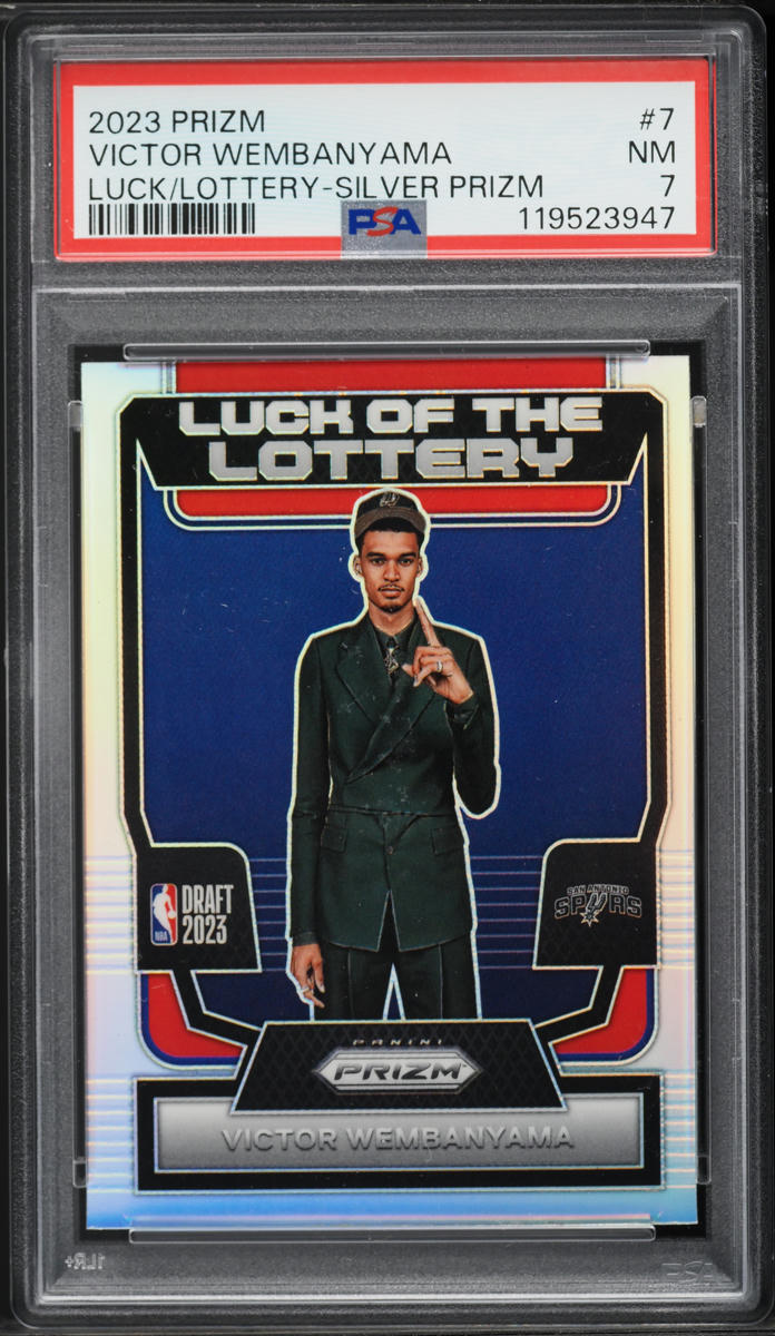 2023 Panini Prizm Luck Of The Lottery Silver Victor Wembanyama ROOKIE #7 PSA 7 NRMT