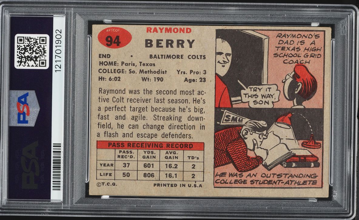 1957 Topps Football Raymond Berry #94 PSA 4 VGEX