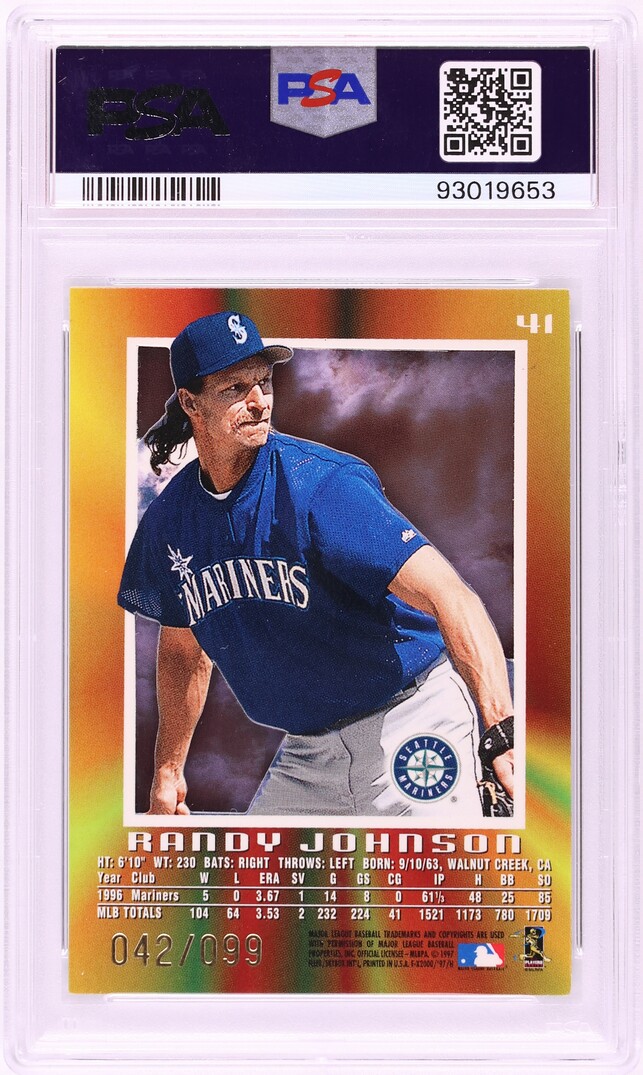 1997 Skybox E-X2000 Essential Credentials Randy Johnson /99 #41 PSA 6 EXMT - Photo 2