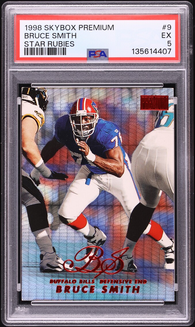 1998 Skybox Premium Star Rubies Bruce Smith /50 #9 PSA 5 EX - Photo 1