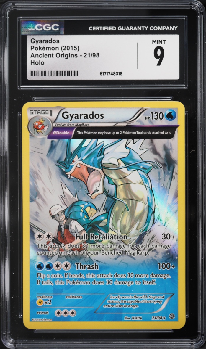 2015 Pokemon XY Ancient Origins Holo Gyarados #21 CGC 9 MINT