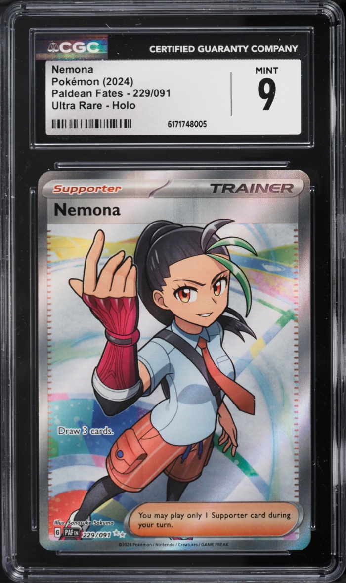 2024 Pokemon Scarlet & Violet Paldean Fates Full Art Nemona #229 CGC 9 MINT