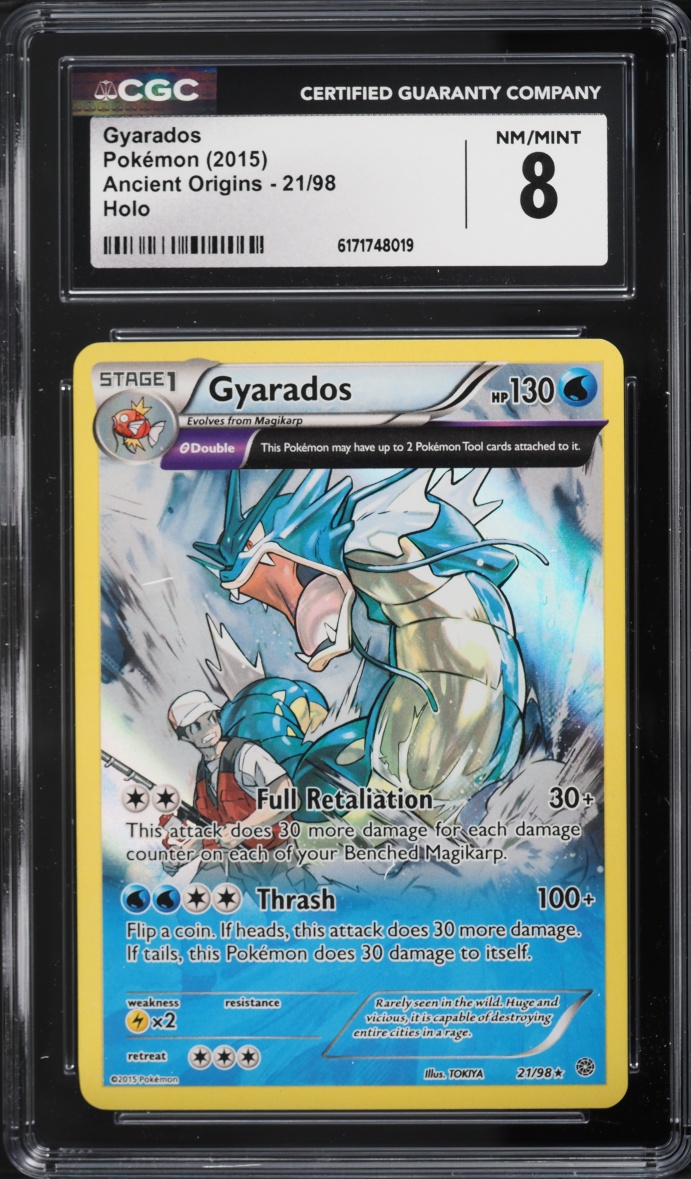 2015 Pokemon XY Ancient Origins Holo Gyarados #21 CGC 8 NM-MT
