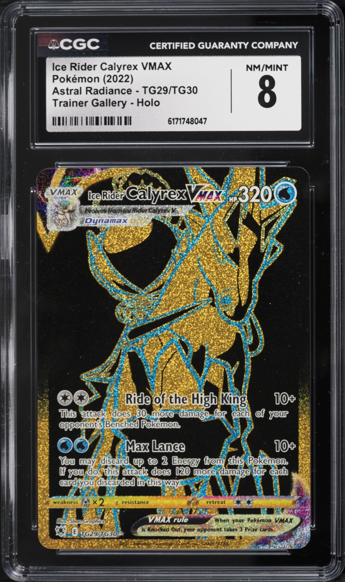 2022 Pokemon Sword & Shield Astral Radiance Full Art Ice Rider Calyrex VMAX #TG29 CGC 8 NM-MT