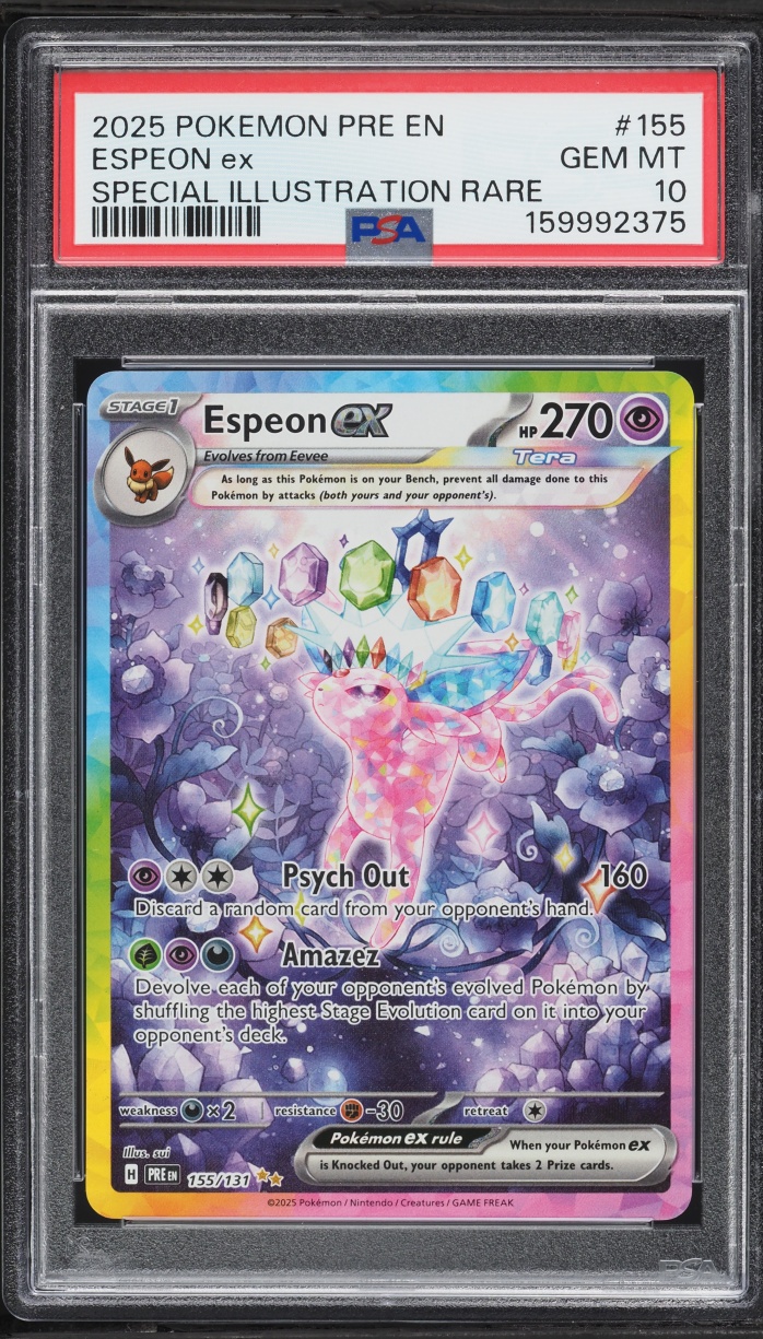 2025 Pokemon Scarlet & Violet Prismatic Evolutions SIR Espeon ex #155 PSA 10 GEM MINT