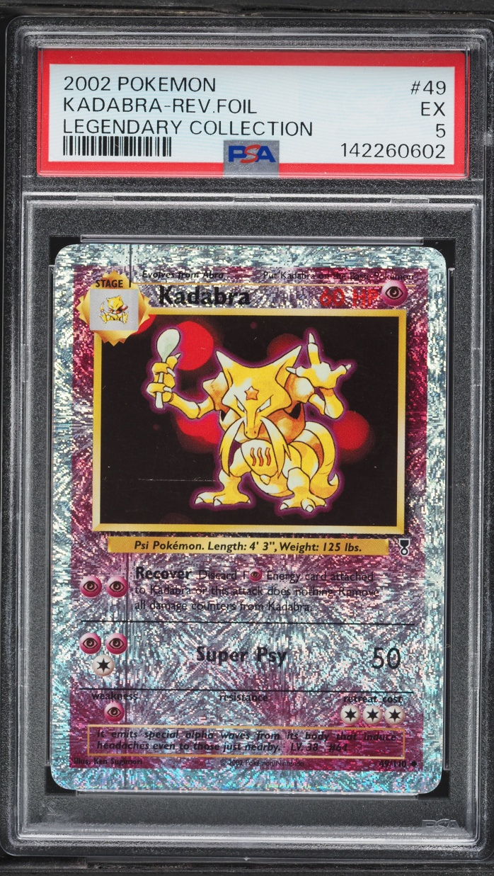 2002 Pokemon Legendary Collection Reverse Holo Kadabra #49 PSA 5 EX