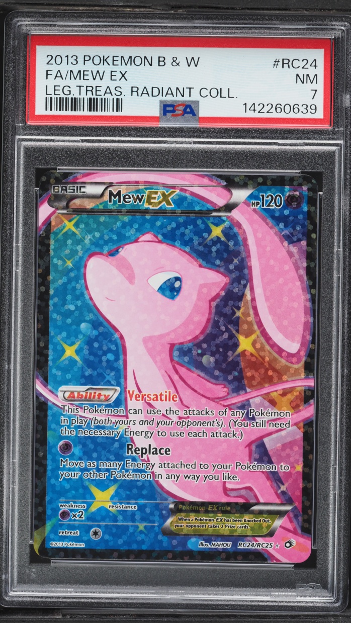 2013 Pokemon Black & White Legendary Treasures Radiant Collection Full Art Mew EX #RC24 PSA 7