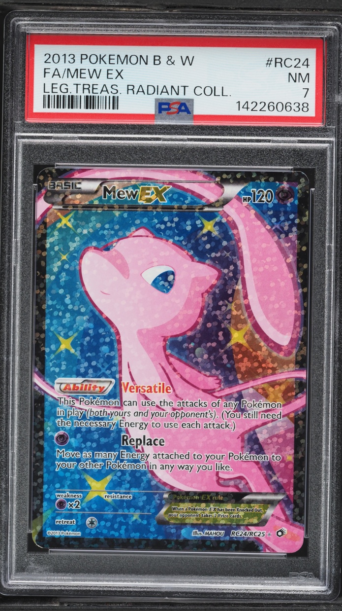 2013 Pokemon Black & White Legendary Treasures Radiant Collection Full Art Mew EX #RC24 PSA 7