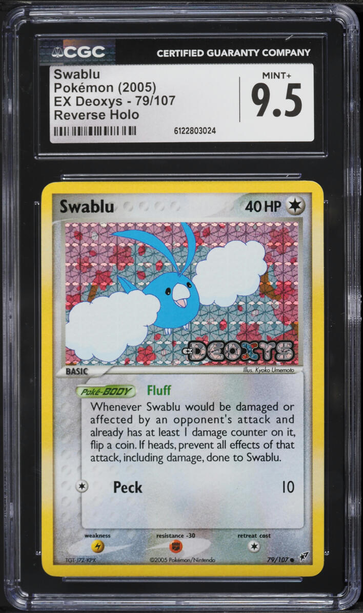 2005 Pokemon EX Deoxys Reverse Holo Swablu #79 CGC 9.5 MINT+