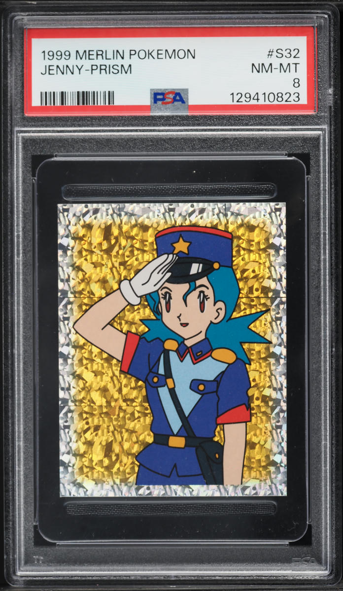 1999 Merlin Pokemon Stickers Prism Jenny #S32 PSA 8 NM-MT