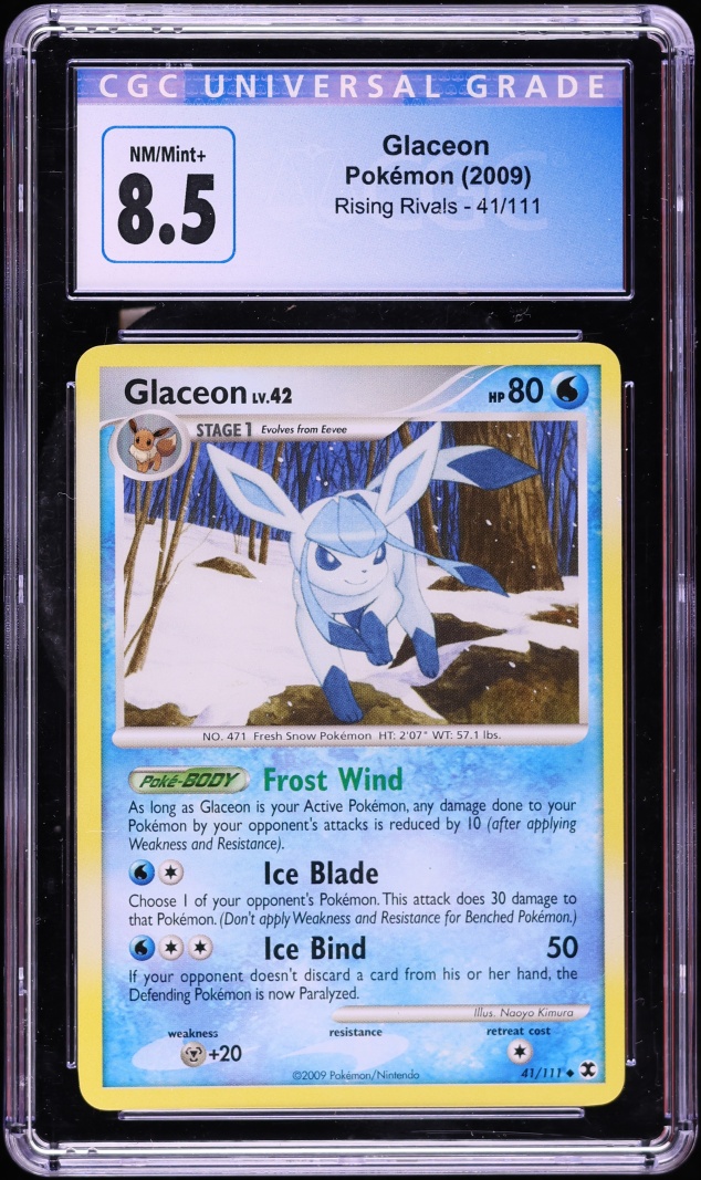 2009 Pokemon Platinum Rising Rivals Glaceon #41 CGC 8.5 NM-MT+