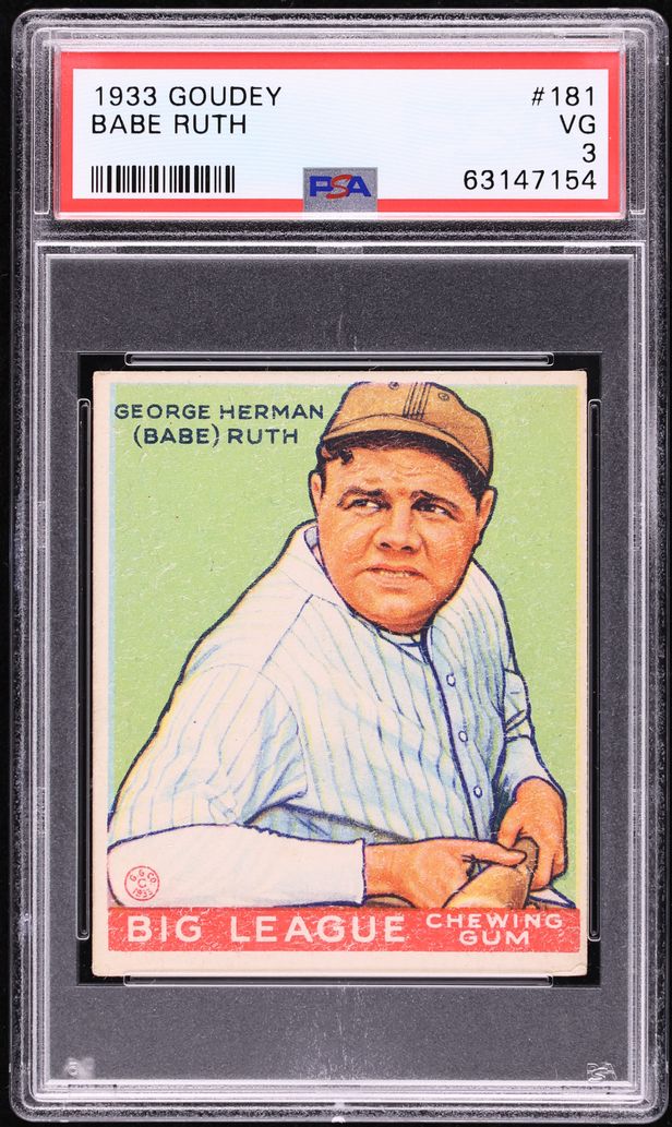 1933 Goudey Babe Ruth #181 PSA 3 VG
