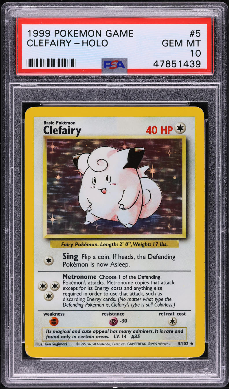 1999 Pokemon Base Set Holo Clefairy #5 PSA 10 GEM MINT