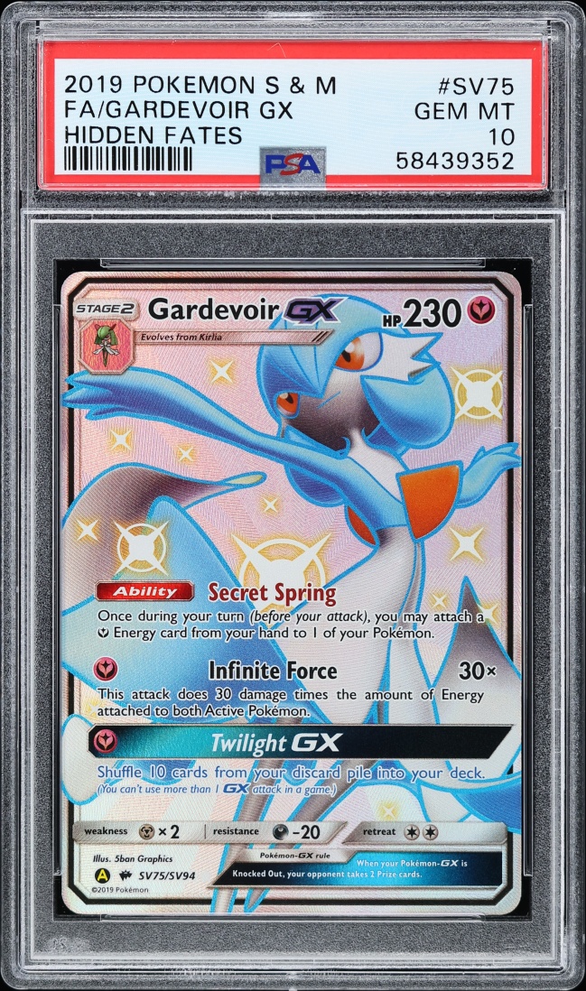 2019 Pokemon Sun & Moon Hidden Fates Full Art Gardevoir GX #SV75 PSA 10 GEM MINT