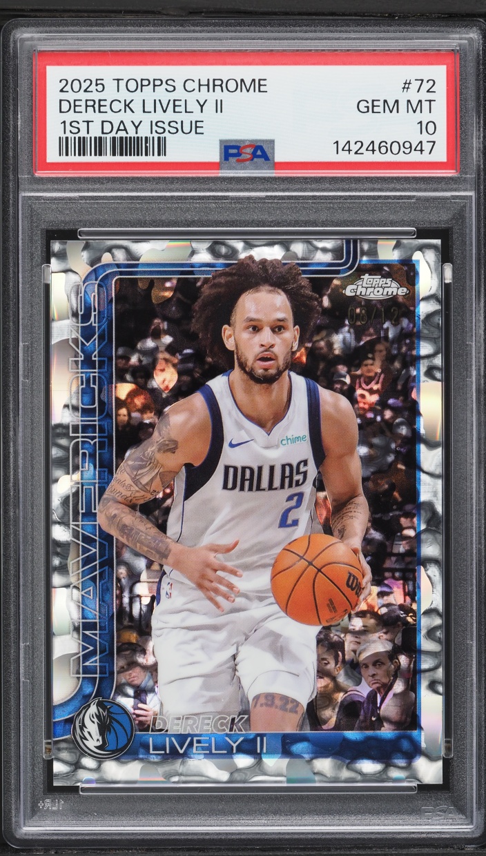 2025 Topps Chrome Silver Refractor Dereck Lively II /12 #72 PSA 10 GEM MINT