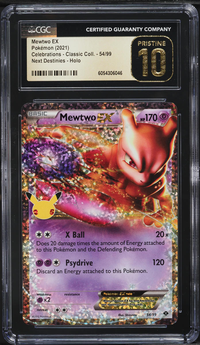 2021 Pokemon SWSH Celebrations Next Destinies Holo Mewtwo EX #54 CGC 10 PRISTINE - Main Image