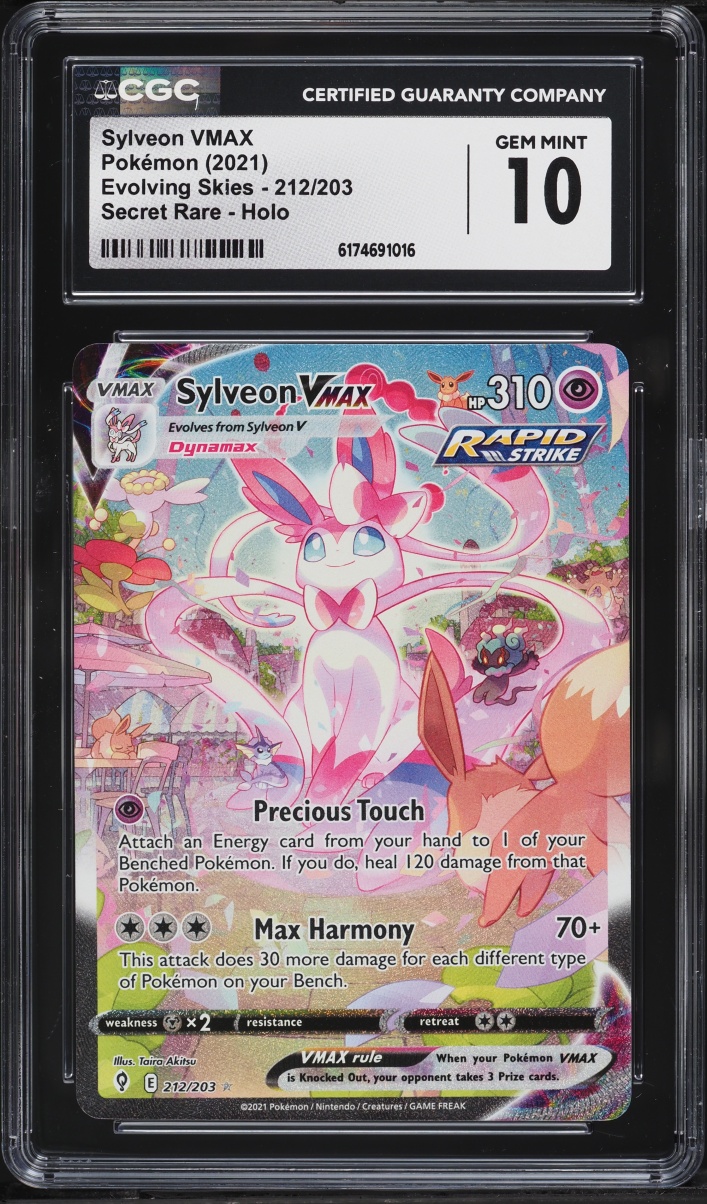 2021 Pokemon Sword & Shield Evolving Skies Full Art Sylveon VMAX #212 CGC 10 GEM MINT