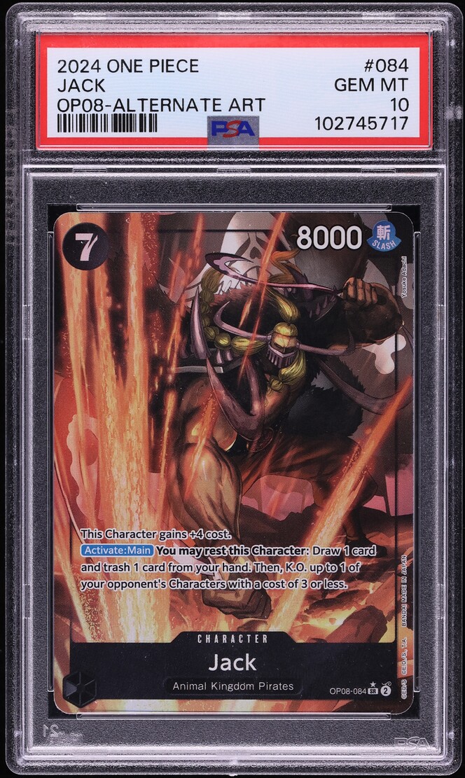 2024 One Piece Two Legends SR Alt Art Jack #OP08-084 PSA 10 GEM MINT