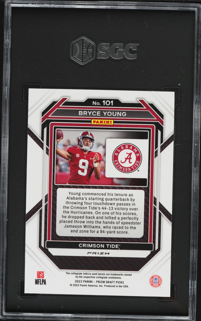 2023 Panini Prizm Draft Picks Gold Ice Bryce Young ROOKIE #101 SGC 9.5 MINT+