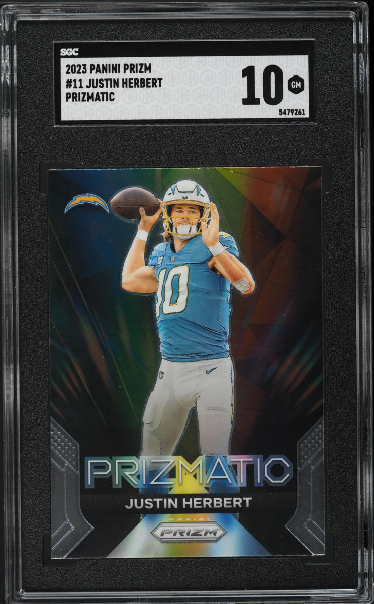 2023 Panini Prizm Prizmatic Justin Herbert #11 SGC 10 GEM MINT