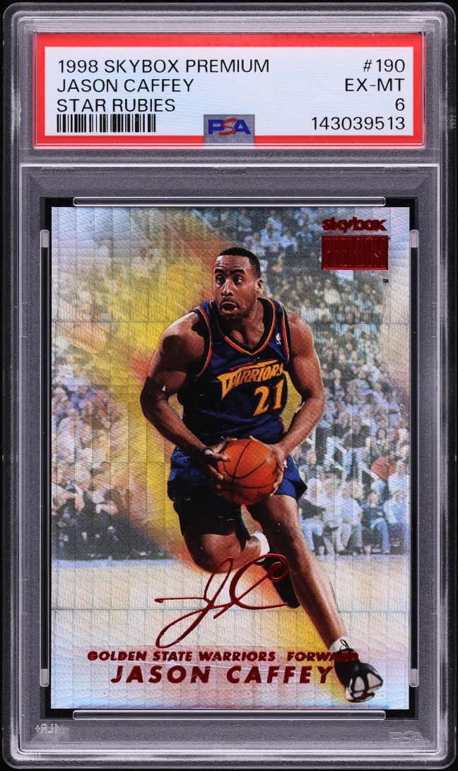 1998 Skybox Premium Star Rubies Jason Caffey /50 #190 PSA 6 EXMT