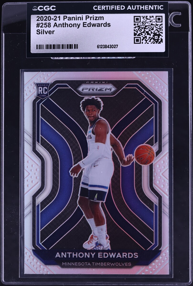 2020 Panini Prizm Silver Anthony Edwards ROOKIE #258 CGC AUTH
