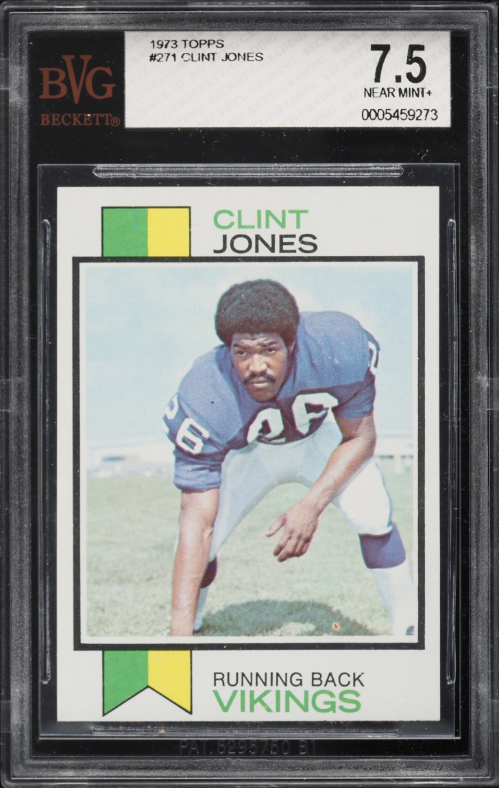 1973 Topps Football Clint Jones #271 BVG 7.5 NRMT+