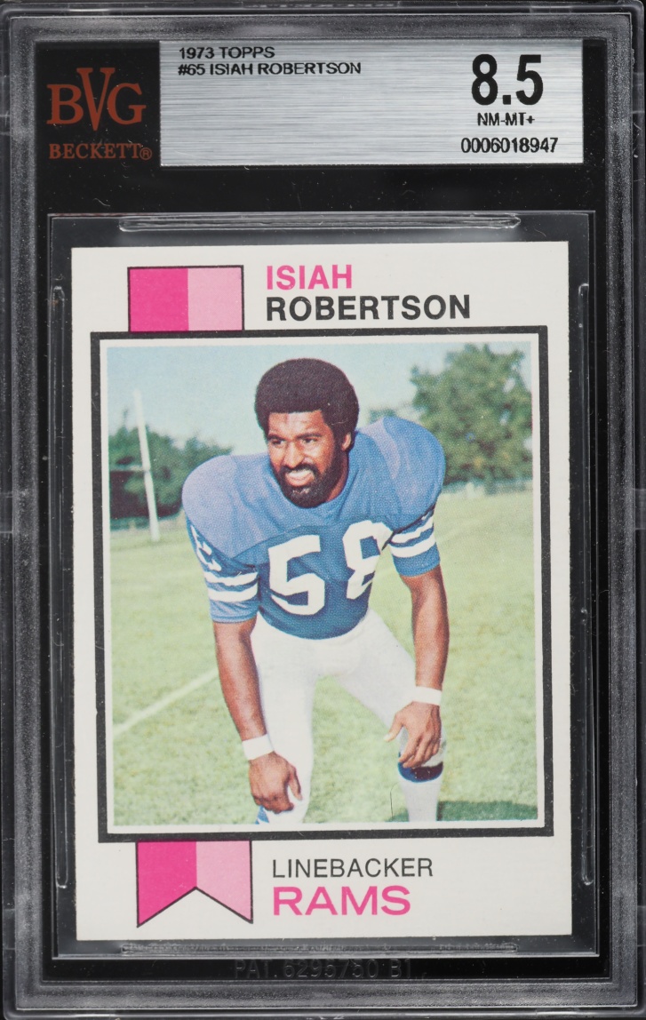 1973 Topps Football Isiah Robertson #65 BVG 8.5 NM-MT+