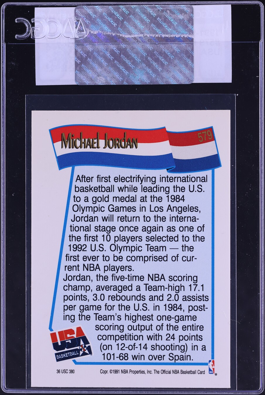 1991 Hoops USA Michael Jordan #579 CGC AUTH