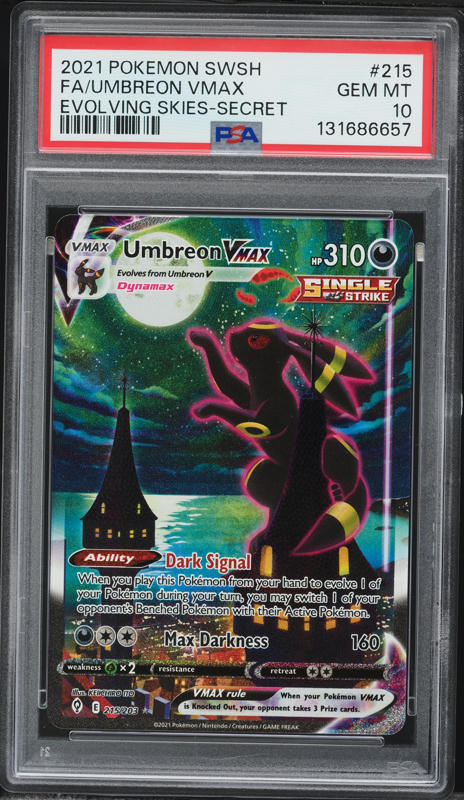 2021 Pokemon Sword & Shield Evolving Skies SEC Umbreon VMAX #215