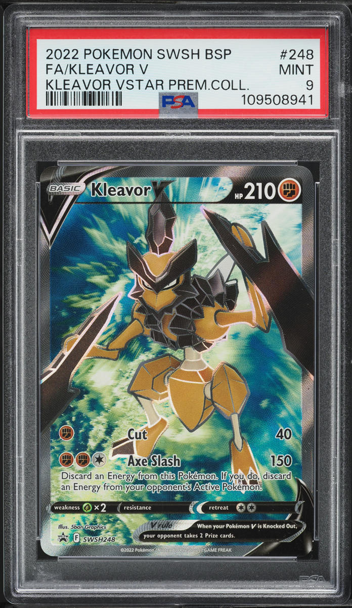 2022 Pokemon Sword & Shield Black Star Promo Premium Kleavor V #248 PSA 9 MINT