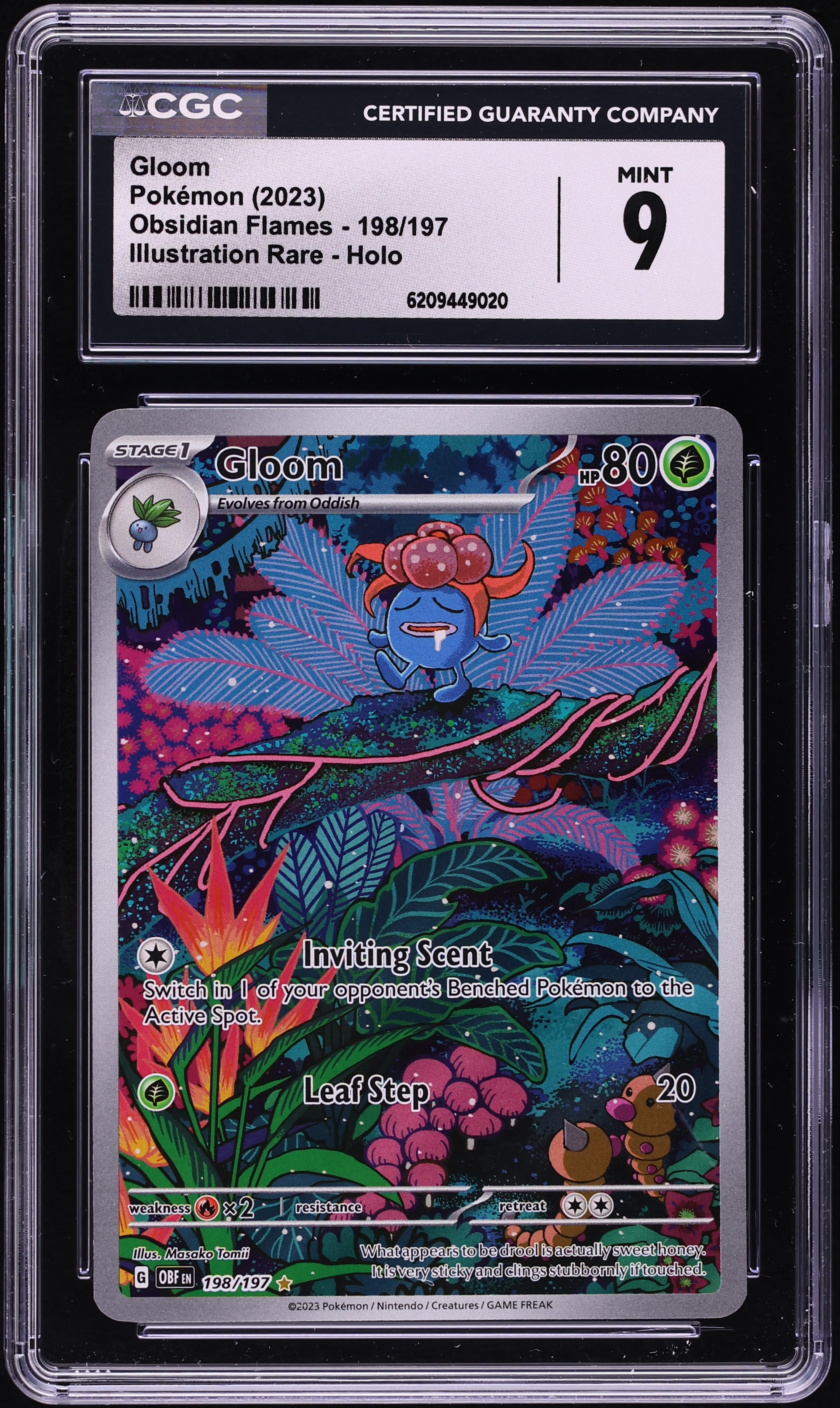 2023 Pokemon Scarlet & Violet Obsidian Flames IR Gloom #198 CGC 9 MINT