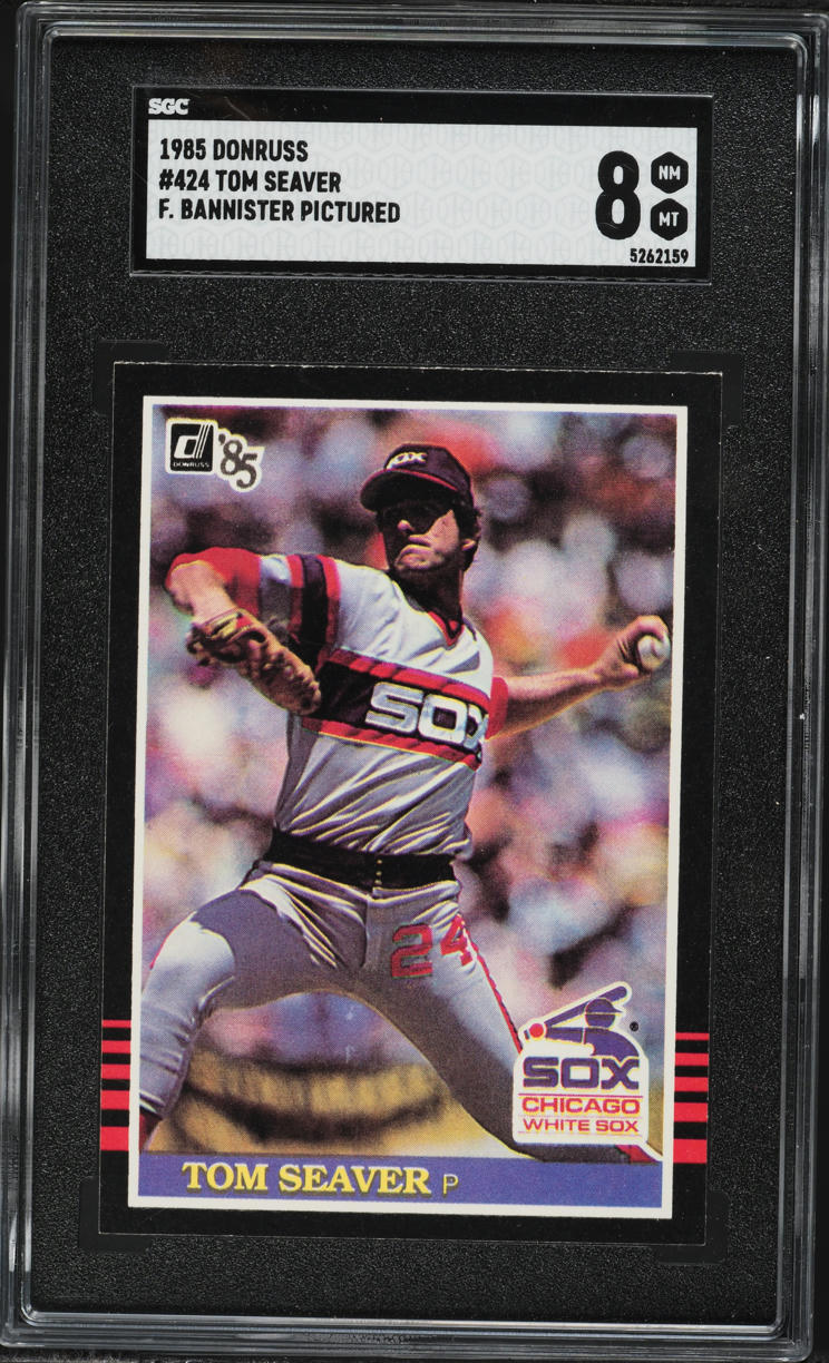 1985 Donruss Tom Seaver F. BANNISTER PICTURED #424 SGC 8 NM-MT