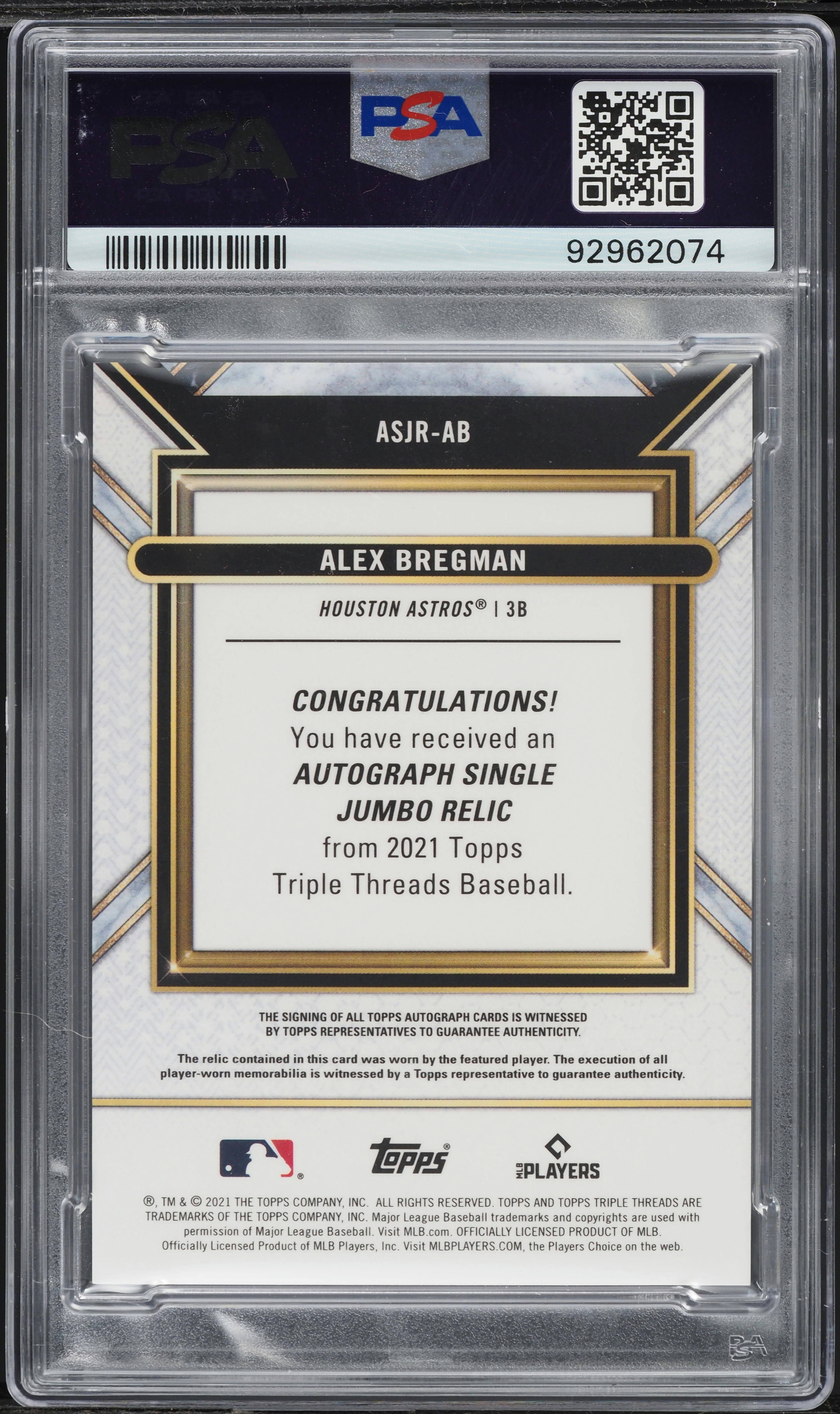 TOPPS MLBカード TRIPLE THREADS E SPRINGER ALEX BREGMAN YORDAN ALVAREZ ASTROS 15/18 #ARC-SBA 送料無料 中古 IT2 楽天市場】【中古】 TOPPS MLBカード TRIPLE THREADS GEORGE