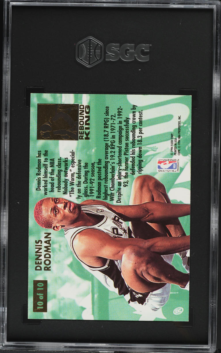 1993 Ultra Rebound King Dennis Rodman #10 SGC 9 MINT