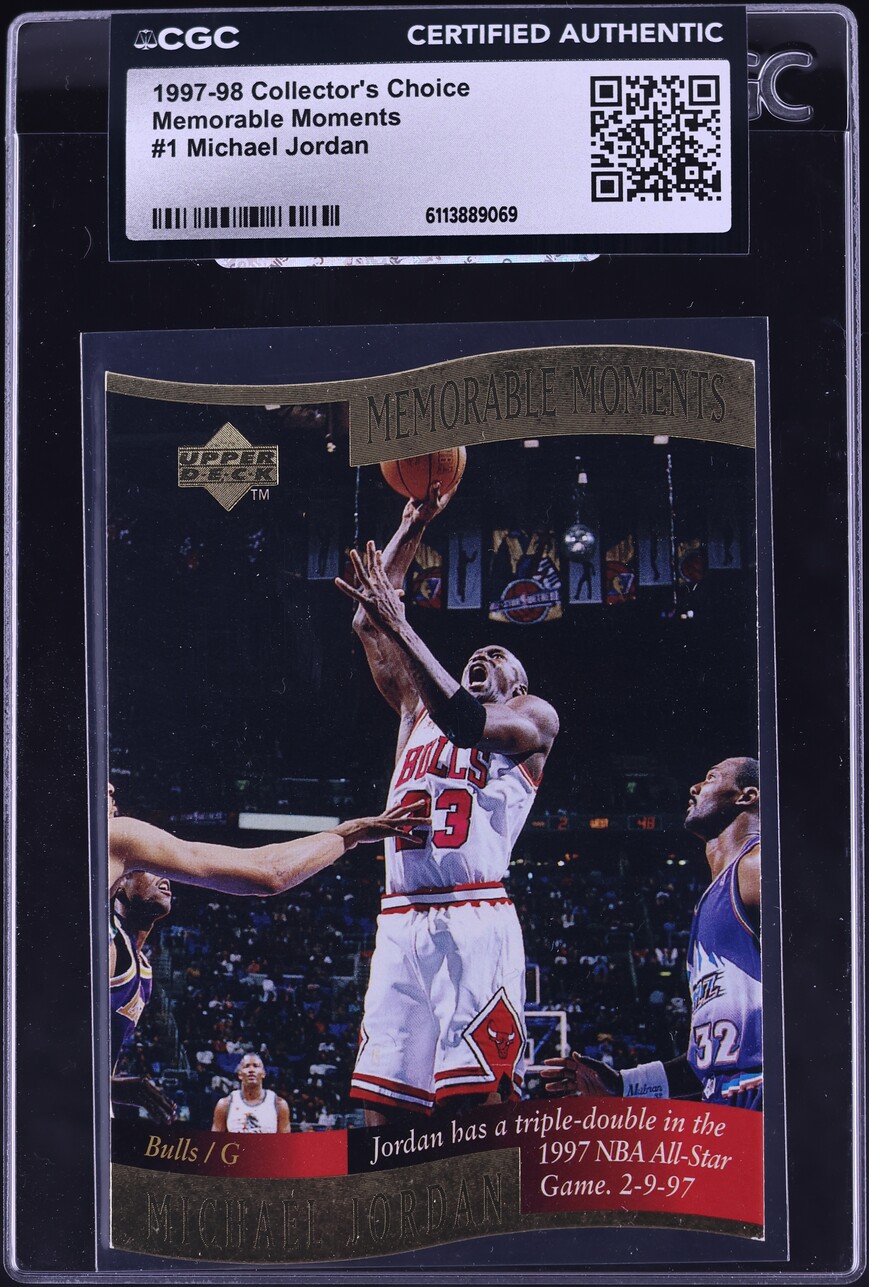 1997 Collector's Choice Memorable Moments Die-Cut Michael Jordan #1 CGC AUTH