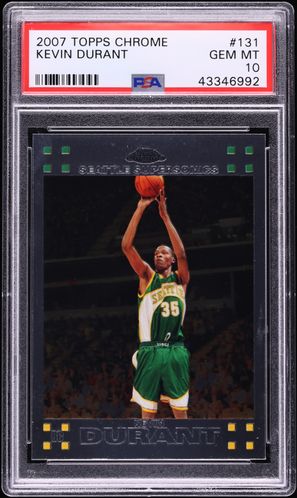 2007 Topps Chrome Kevin Durant ROOKIE #131 PSA 9 MINT on Fanatics