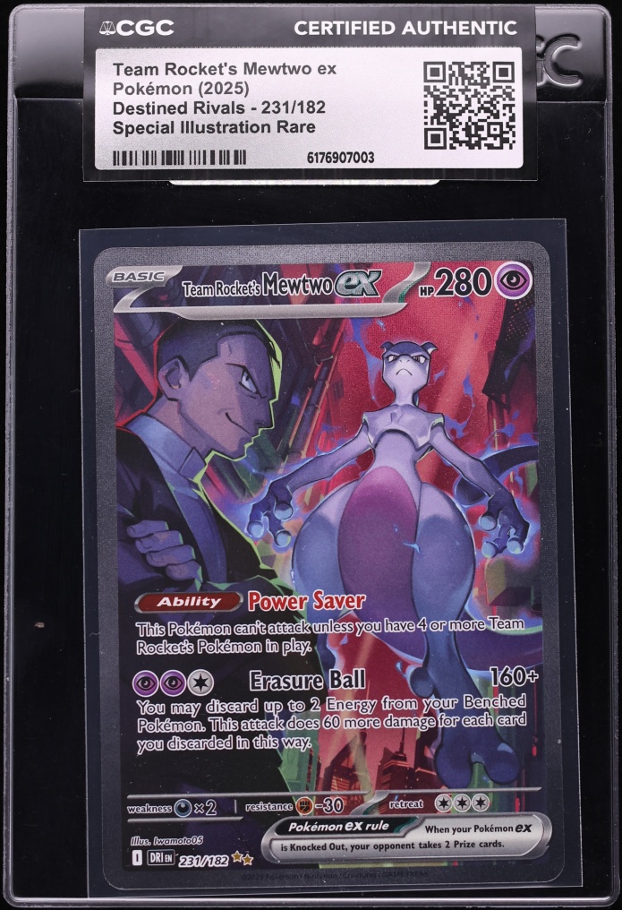 2025 Pokemon Scarlet & Violet Destined Rivals SIR Team Rocket's Mewtwo ex #231 CGC AUTH